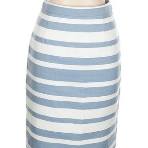 Halogen Blue and White Striped Pencil Skirt